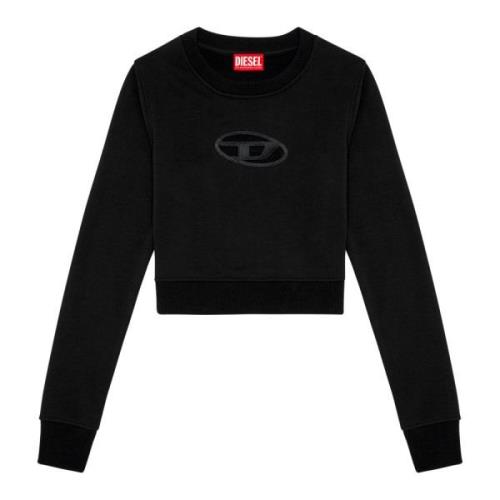 Cropped sweatshirt with cut-out logo Diesel , Black , Dames