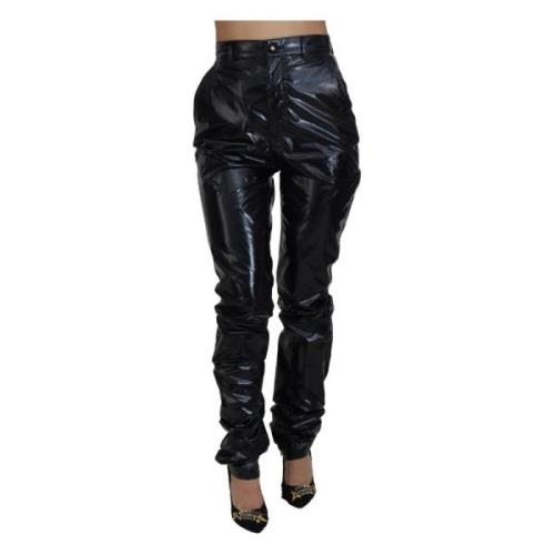 Leather Trousers Dolce & Gabbana , Black , Dames