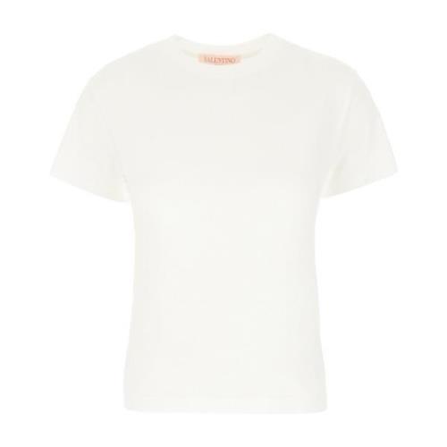 Klassiek Katoenen T-Shirt voor Vrouwen Valentino Garavani , White , Da...