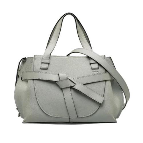 Pre-owned Leather shoulder-bags Loewe Pre-owned , Gray , Dames