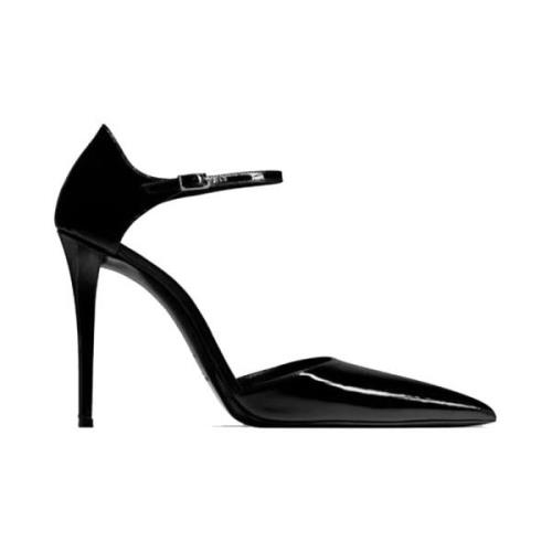 Stijlvolle Leren Schoenen Saint Laurent , Black , Dames