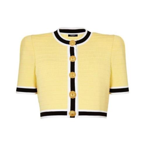 Cardigans Balmain , Yellow , Dames