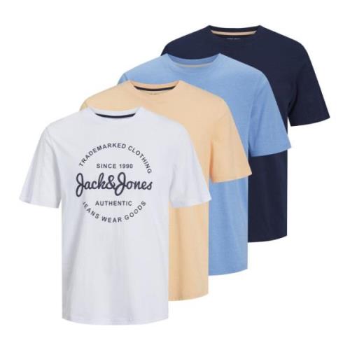 Bos Print Mix T-Shirt Pak Jack & Jones , Multicolor , Heren