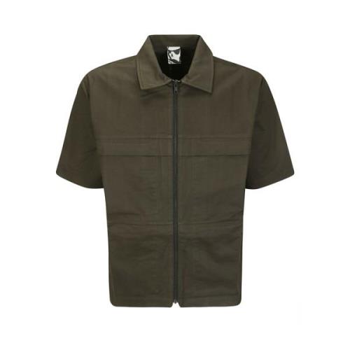 Short Sleeve Shirts Gr10K , Green , Heren