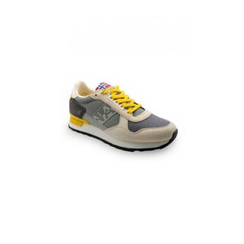 Grijze en beige leren sneakers S4Stab01/Nys Napapijri , Multicolor , H...
