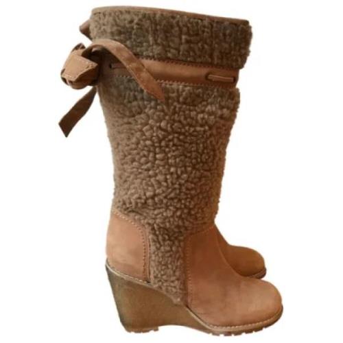 Pre-owned Suede boots Chloé Pre-owned , Brown , Dames