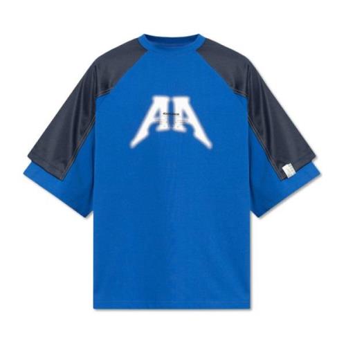 T-shirt met logo Ader Error , Blue , Unisex