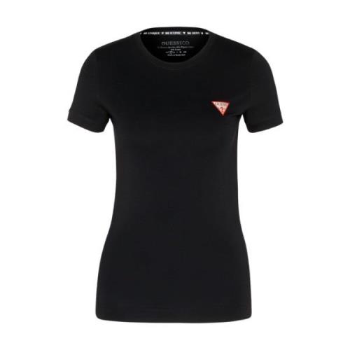 Stretch T-shirt - Zwart, Slim Fit, Korte Mouwen Guess , Black , Dames