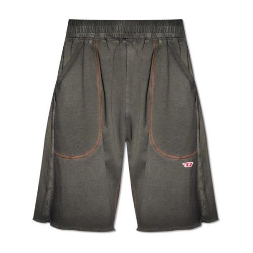 P-Bask shorts met logo Diesel , Gray , Heren
