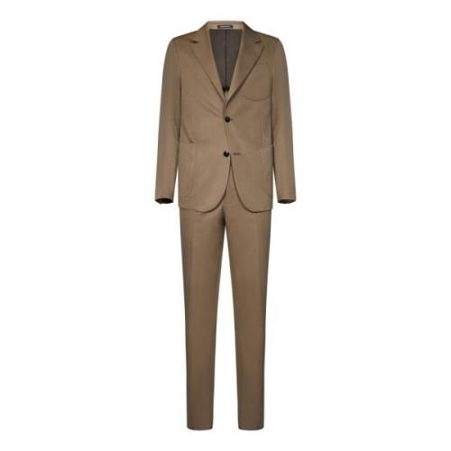 Single Breasted Suits Emporio Armani , Beige , Heren