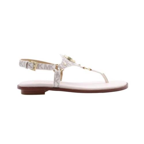 Stijlvolle Platte Sandalen voor Vrouwen Michael Kors , Beige , Dames