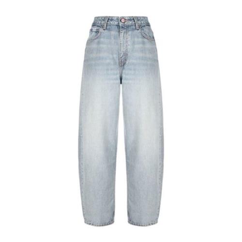 Organische hoge taille taps toelopende jeans Ganni , Blue , Dames