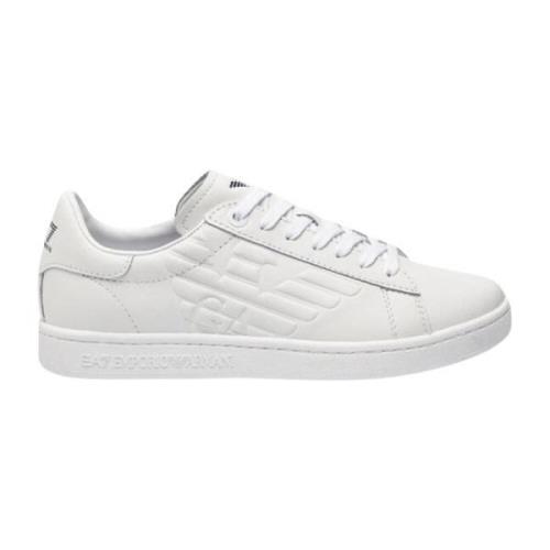 Heren Logo Reliëf Sneakers Emporio Armani EA7 , White , Heren