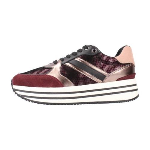 Stijlvolle Casual Sneakers voor Vrouwen Geox , Red , Dames