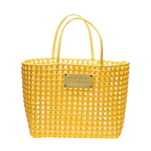 Tote Bags Msgm , Yellow , Dames
