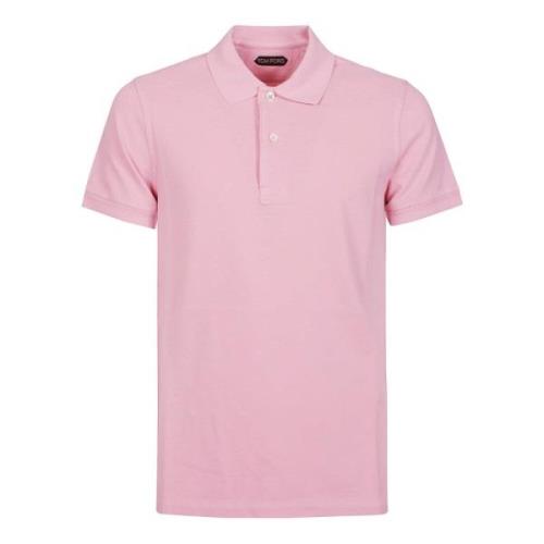 Roze Tennis Piquet Polo Shirt Tom Ford , Pink , Heren