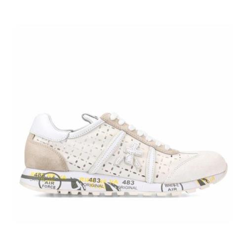 Witte Lucy Bloemenprint Sneakers Premiata , White , Dames