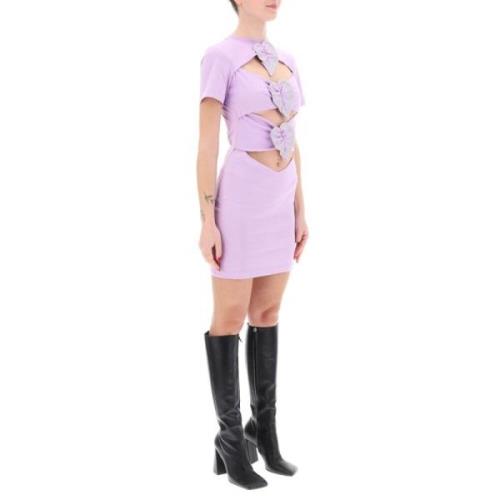 Mini Cut-Out Jurk met Hart Details Giuseppe Di Morabito , Purple , Dam...