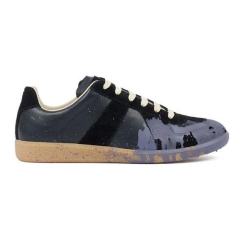 Blauwe Paint Replica Sneakers Maison Margiela , Blue , Heren