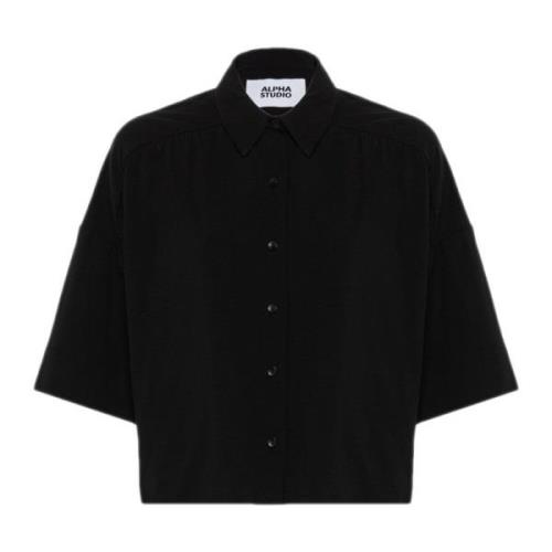Short Sleeve Shirts Alpha Industries , Black , Heren