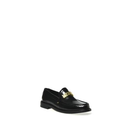 Zwarte platte schoenen stijlvol ontwerp Moschino , Black , Heren