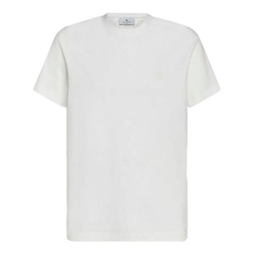 Wit Paisley Print Katoenen T-shirt Etro , White , Heren