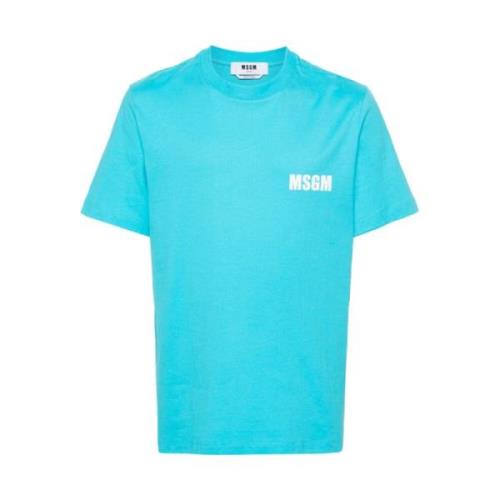 T-Shirts Msgm , Blue , Heren