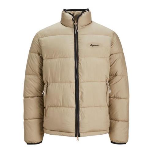 Heren Pufferjas met Opstaande Kraag Jack & Jones , Beige , Heren