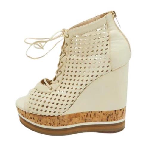 Pre-owned Leather boots Jimmy Choo Pre-owned , White , Dames