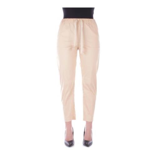 Cropped Trousers Semicouture , Beige , Dames