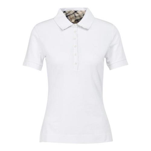 Dameskatoenen poloshirt met korte mouwen Barbour , White , Dames