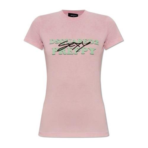 Bedrukt T-shirt Dsquared2 , Pink , Dames