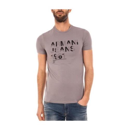 Casual Logo Print Top Armani Jeans , Gray , Heren