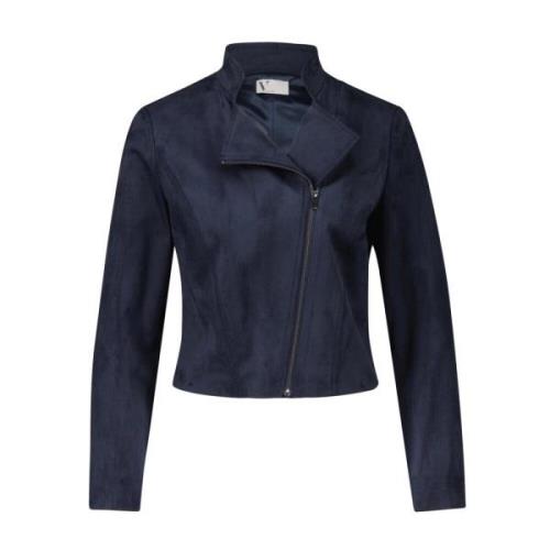 Leather Jackets vera mont , Blue , Dames