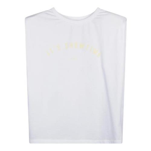 Gewatteerd Mouwloos T-shirt met Schoudervullingen 10Days , White , Dam...
