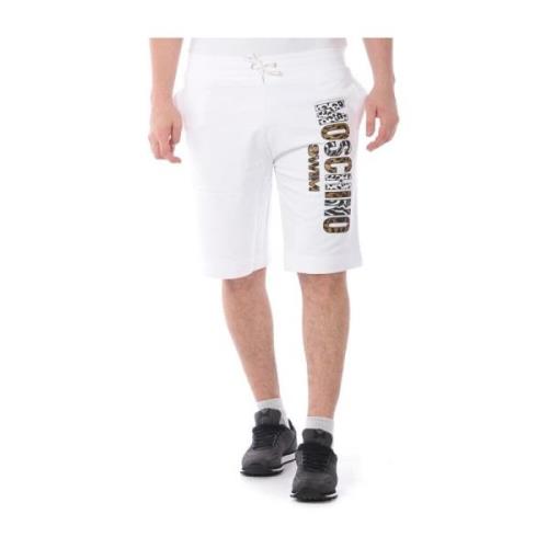 Stijlvol Zwart Leren Jas Moschino , White , Heren