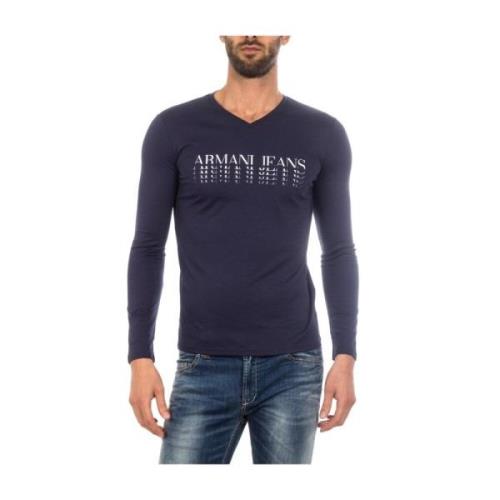 Gezellig Gebreide Trui Armani Jeans , Blue , Heren