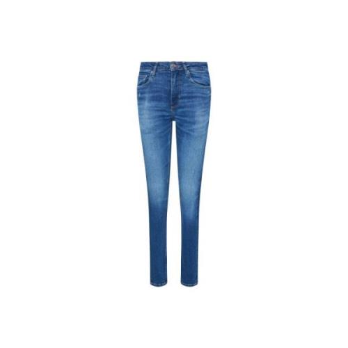 Blauwe Super Skinny Patched Jeans Guess , Blue , Dames