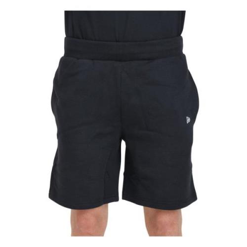 Zwarte Essentials Elastische Taille Shorts New Era , Black , Heren