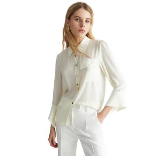 Georgette Classic Collar Shirt Liu Jo , Beige , Dames