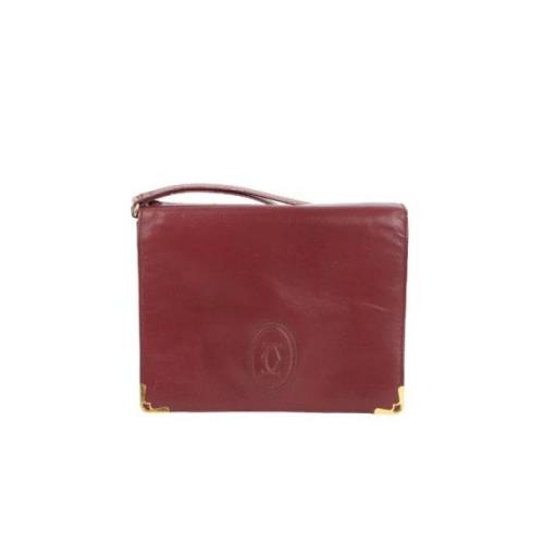 Pre-owned Leather pouches Cartier Vintage , Red , Dames