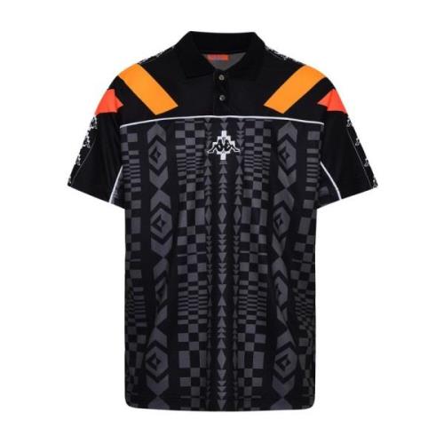 Geometrische Print Polyester Polo Marcelo Burlon , Black , Heren