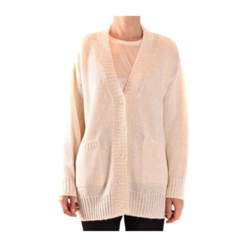 Witte Aw20 Dames Cardigan - Klassiek Model Dondup , Beige , Dames