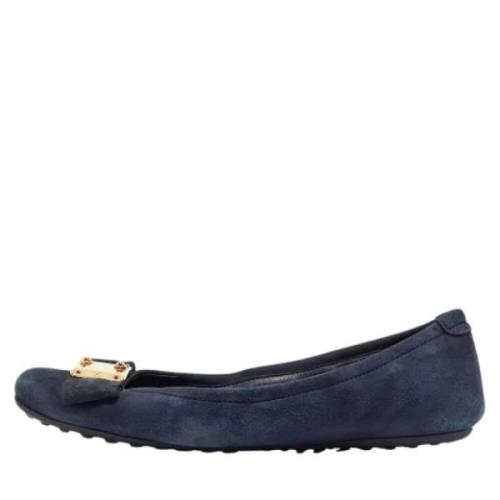 Pre-owned Suede flats Louis Vuitton Vintage , Blue , Dames