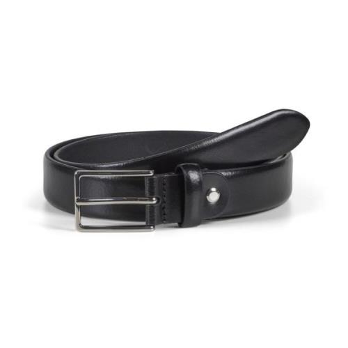 Zwarte leren riem geborsteld zilveren afwerking Howard London , Black ...