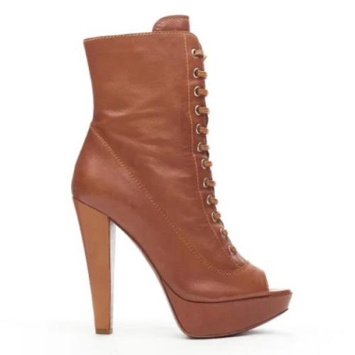 Pre-owned Leather heels Miu Miu Pre-owned , Brown , Dames