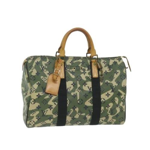 Pre-owned Canvas handbags Louis Vuitton Vintage , Green , Dames
