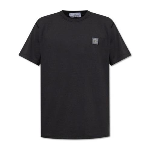 T-shirt met logo Stone Island , Black , Heren