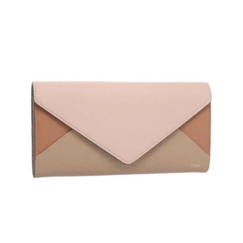 Pre-owned Leather wallets Chloé Pre-owned , Beige , Dames