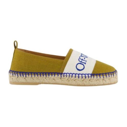 Dames Bookish Linen Espadrillas Off White , Green , Dames